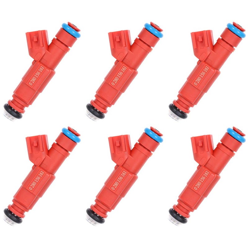 ANGLEWIDE 6pcs 0280156161 Injector,ANGLEWIDE 12 Holes Fuel Injectors Set fit for Dodge Dakota for Ram 1500 Van for Ram 2500 Van,for Ford Escape Mustang Windstar,for Jeep Cherokee Grand Cherokee Liberty Wrangler - Image 1